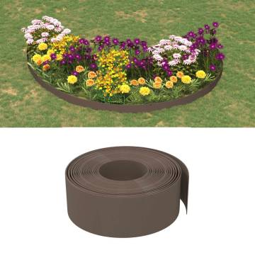 Garden Edgings 3 pcs Brown 10 m 20 cm Polyethylene