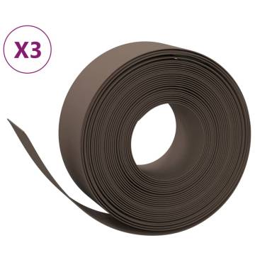 Garden Edgings 3 pcs Brown 10 m 20 cm Polyethylene