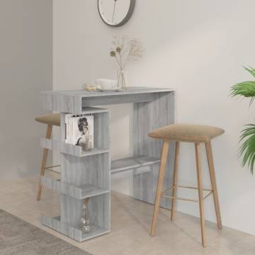 Bar Table with Storage Rack Grey Sonoma 100x50x101.5 cm