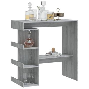 Bar Table with Storage Rack Grey Sonoma 100x50x101.5 cm