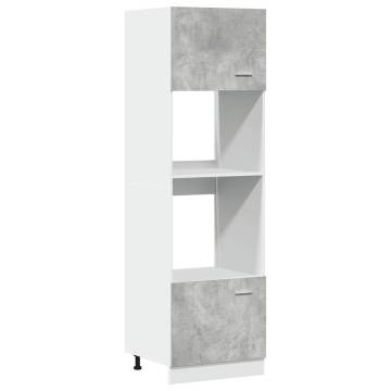  Microwave Cabinet Concrete Grey 60x57x207 cm Engineered Wood