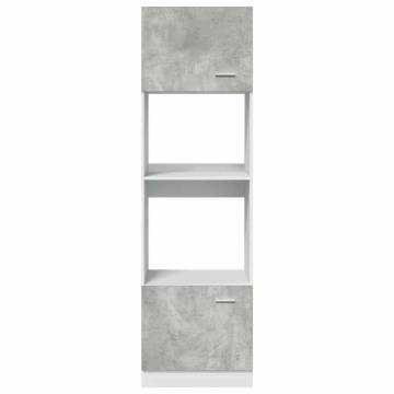  Microwave Cabinet Concrete Grey 60x57x207 cm Engineered Wood