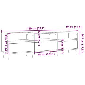  TV Cabinet Old Wood 150x30x44.5 cm Engineered Wood