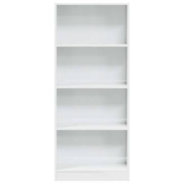  Bookcase High Gloss White 60x24x143 cm Engineered Wood