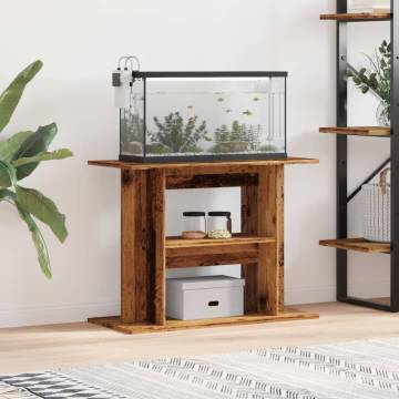  Aquarium Stand Old Wood 80x35x60 cm Engineered Wood