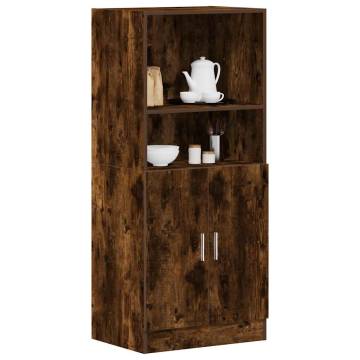  Kitchen Cabinet Smoked Oak 57x41.5x131.5 cm Engineered Wood