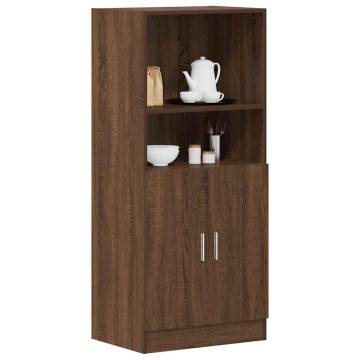  Kitchen Cabinet Brown Oak 57x41.5x131.5 cm Engineered Wood