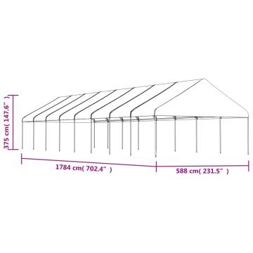 Gazebo with Roof White 17.84x5.88x3.75 m Polyethylene