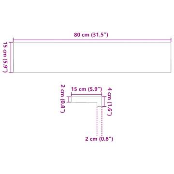  Window Sills 2 pcs Untreated 80x15x2 cm Solid Wood Oak