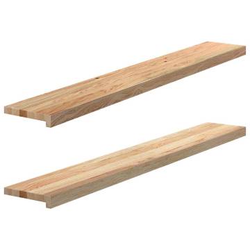  Window Sills 2 pcs Untreated 140x20x2 cm Solid Wood Oak