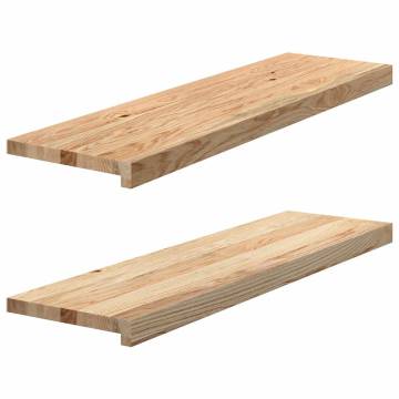  Window Sills 2 pcs Untreated 90x25x2 cm Solid Wood Oak