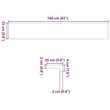  Window Sills 2 pcs Untreated 160x25x2 cm Solid Wood Oak