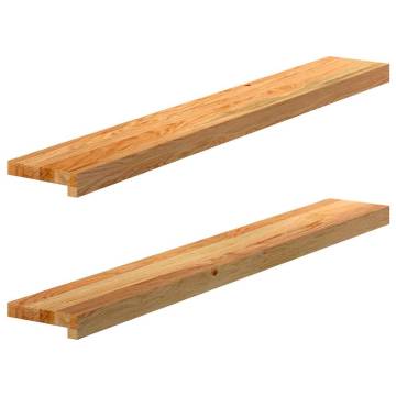  Window Sills 2 pcs Light Brown 110x15x2 cm Solid Wood Oak