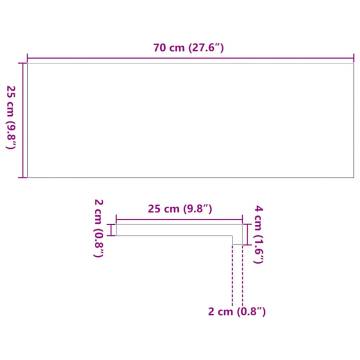  Window Sills 2 pcs Light Brown 70x25x2 cm Solid Wood Oak