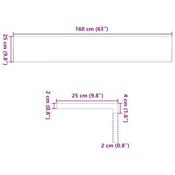  Window Sills 2 pcs Light Brown 160x25x2 cm Solid Wood Oak