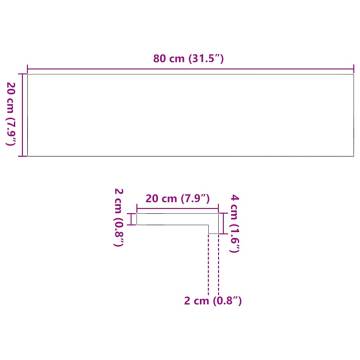  Window Sills 2 pcs Dark Brown 80x20x2 cm Solid Wood Oak