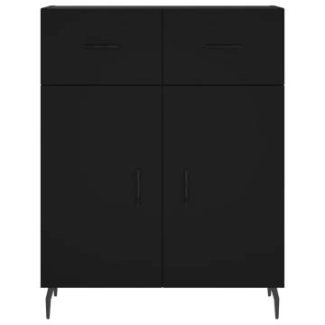 Highboard Black 69.5x34x180 cm Engineered Wood