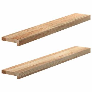  Window Sills 2 pcs Untreated 100x15x2 cm Solid Wood Oak