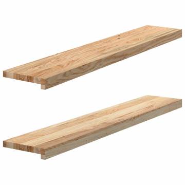  Window Sills 2 pcs Untreated 110x20x2 cm Solid Wood Oak