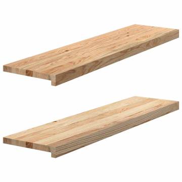  Window Sills 2 pcs Untreated 100x25x2 cm Solid Wood Oak