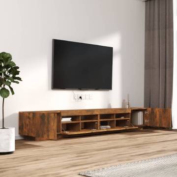 3 Piece TV Cabinet Set with LED Lights Smoked Oak Engineered Wood