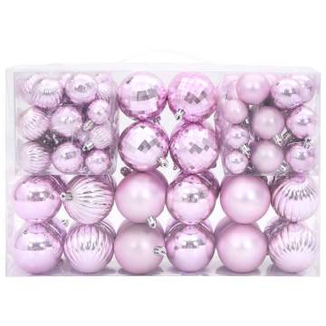  Christmas Baubles 100 pcs Pink Ø346 cm