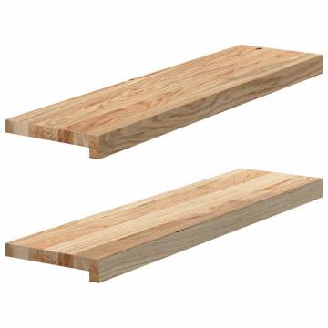  Window Sills 2 pcs Untreated 80x20x2 cm Solid Wood Oak