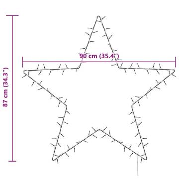  Christmas Lights Star Silhouette 115 LEDs Warm White