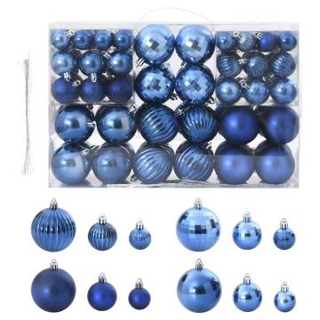  Christmas Baubles 100 pcs Blue Ø346 cm