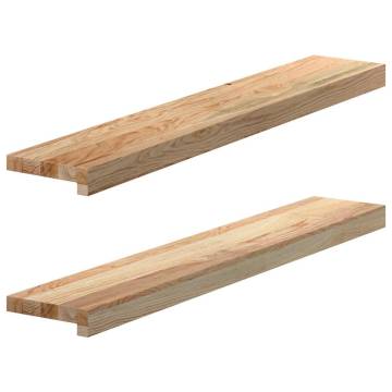  Window Sills 2 pcs Untreated 90x15x2 cm Solid Wood Oak