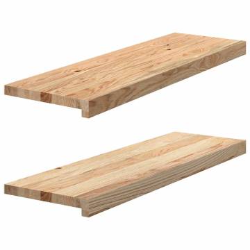  Window Sills 2 pcs Untreated 80x25x2 cm Solid Wood Oak