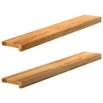  Window Sills 2 pcs Light Brown 100x15x2 cm Solid Wood Oak