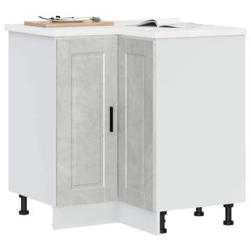  Kitchen Corner Base Cabinet Porto Concrete Grey Engineered Wood