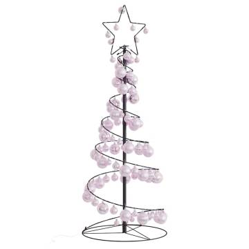  Christmas Tree Light Cone with Baubles 80 LEDs Warm White 120 cm