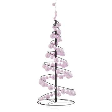  Christmas Tree Light Cone with Baubles 80 LEDs Warm White 120 cm