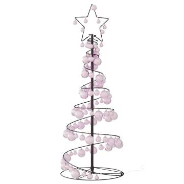  Christmas Tree Light Cone with Baubles 80 LEDs Warm White 120 cm