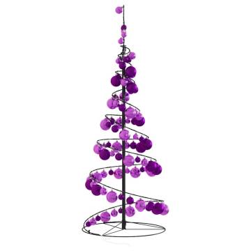  Christmas Tree Light Cone with Baubles 80 LEDs Warm White 120 cm