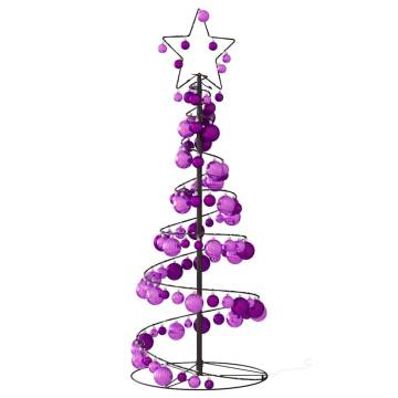  Christmas Tree Light Cone with Baubles 80 LEDs Warm White 120 cm