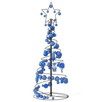  Christmas Tree Light Cone with Baubles 80 LEDs Warm White 120 cm