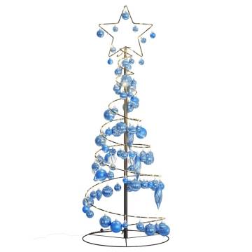  Christmas Tree Light Cone with Baubles 80 LEDs Warm White 120 cm