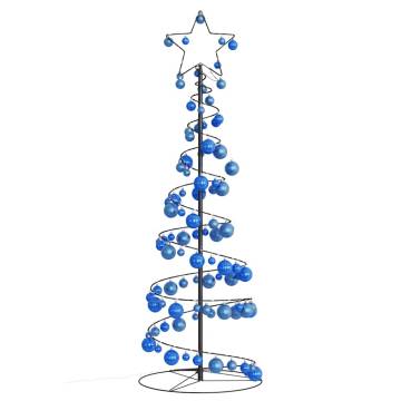  Christmas Tree Light Cone with Baubles 100 LEDs Warm White 150 cm