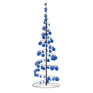  Christmas Tree Light Cone with Baubles 100 LEDs Warm White 150 cm