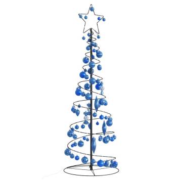  Christmas Tree Light Cone with Baubles 100 LEDs Warm White 150 cm