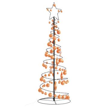  Christmas Tree Light Cone with Baubles 100 LEDs Warm White 150 cm