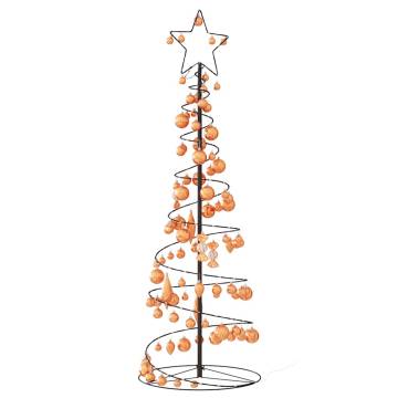  Christmas Tree Light Cone with Baubles 100 LEDs Warm White 150 cm