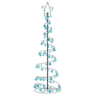  Christmas Tree Light Cone with Baubles 120 LEDs Warm White 180 cm