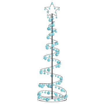  Christmas Tree Light Cone with Baubles 120 LEDs Warm White 180 cm