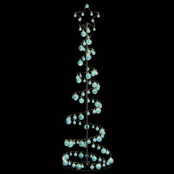  Christmas Tree Light Cone with Baubles 120 LEDs Warm White 180 cm