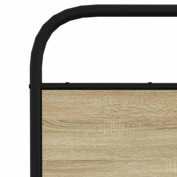  Metal Bed Frame without Mattress Sonoma Oak 140x190 cm