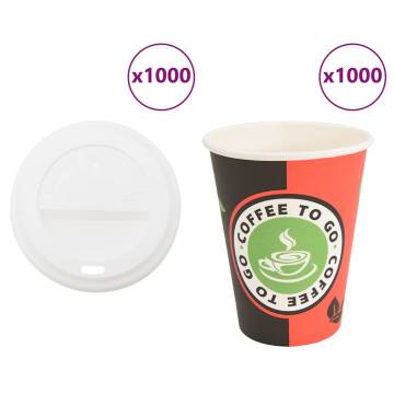  Paper Coffee Cups with Lids 1000 pcs 4oz 100ml